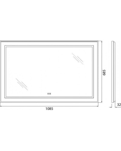 Зеркало BelBagno Kraft 108.5 SPC-KRAFT-1085-685-TCH-WARM с подсветкой с подогревом Сатин с сенсорным выключателем