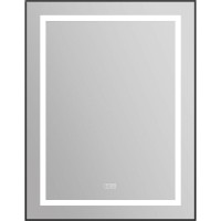 Зеркало BelBagno Kraft 68.5 SPC-KRAFT-685-885-TCH-WARM-NERO с подсветкой с подогревом Черное с сенсорным выключателем