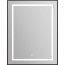 Зеркало BelBagno Kraft 68.5 SPC-KRAFT-685-885-TCH-WARM-NERO с подсветкой с подогревом Черное с сенсорным выключателем