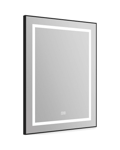 Зеркало BelBagno Kraft 68.5 SPC-KRAFT-685-885-TCH-WARM-NERO с подсветкой с подогревом Черное с сенсорным выключателем