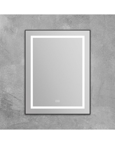 Зеркало BelBagno Kraft 68.5 SPC-KRAFT-685-885-TCH-WARM-NERO с подсветкой с подогревом Черное с сенсорным выключателем