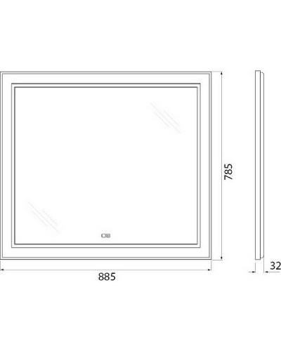 Зеркало BelBagno Kraft 88.5 SPC-KRAFT-885-785-TCH-WARM с подсветкой с подогревом Сатин с сенсорным выключателем