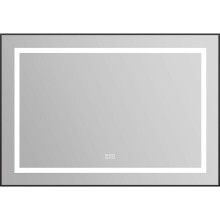 Зеркало BelBagno Kraft 98.5 SPC-KRAFT-985-685-TCH-WARM-NERO с подсветкой с подогревом Черное с сенсорным выключателем