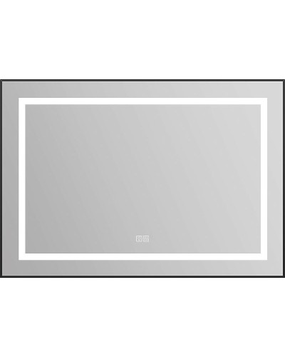 Зеркало BelBagno Kraft 98.5 SPC-KRAFT-985-685-TCH-WARM-NERO с подсветкой с подогревом Черное с сенсорным выключателем