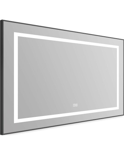 Зеркало BelBagno Kraft 98.5 SPC-KRAFT-985-685-TCH-WARM-NERO с подсветкой с подогревом Черное с сенсорным выключателем