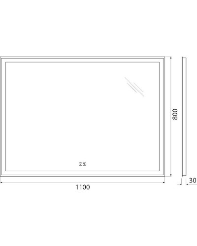 Зеркало BelBagno 110 SPC-GRT-1100-800-LED-TCH-WARM с подсветкой с подогревом с сенсорным выключателем