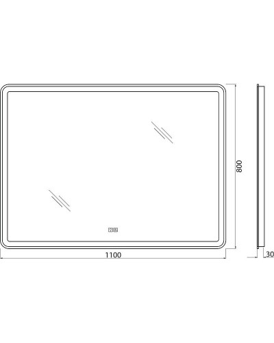 Зеркало BelBagno Marino 110 SPC-MAR-1100-800-LED-TCH-WARM с подсветкой с подогревом с сенсорным выключателем
