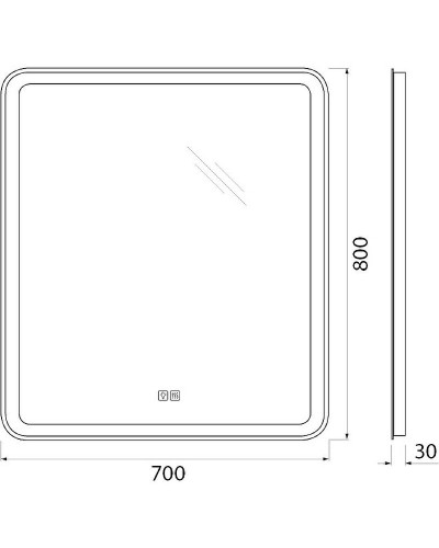 Зеркало BelBagno Marino 70 SPC-MAR-700-800-LED-TCH-WARM с подсветкой с подогревом с сенсорным выключателем
