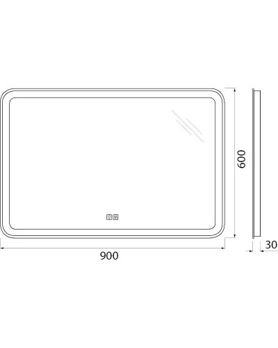 Зеркало BelBagno Marino 90 SPC-MAR-900-600-LED-TCH-WARM с подсветкой с подогревом С сенсорным выключателем