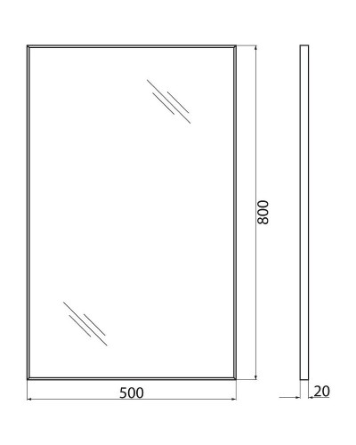 Зеркало BelBagno 50 SPC-AL-500-800 Сатин