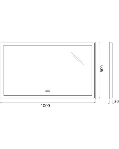 Зеркало BelBagno 100 SPC-GRT-1000-600-LED-TCH-WARM с подсветкой с подогревом с сенсорным выключателем