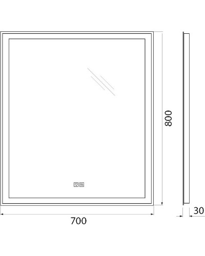 Зеркало BelBagno 70 SPC-GRT-700-800-LED-TCH-WARM с подсветкой с подогревом с сенсорным выключателем