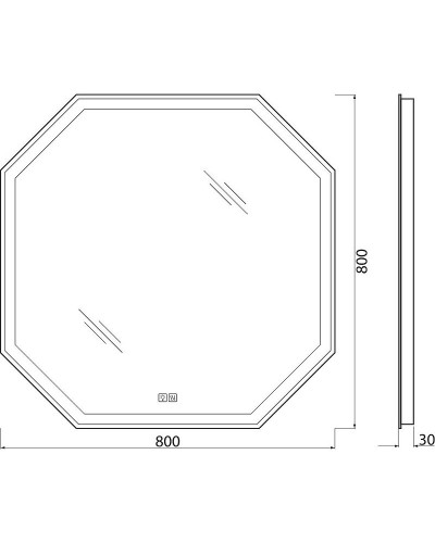 Зеркало BelBagno 80 SPC-OTT-800-800-LED-TCH-WARM с подсветкой с подогревом с сенсорным выключателем
