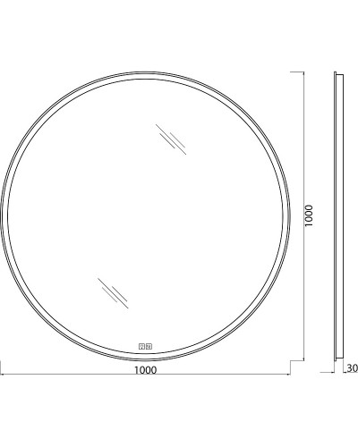 Зеркало BelBagno 100 SPC-RNG-1000-LED-TCH-WARM с подсветкой с подогревом с сенсорным выключателем