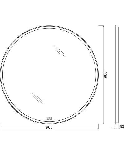 Зеркало BelBagno 90 SPC-RNG-900-LED-TCH-WARM с подсветкой с подогревом с сенсорным выключателем
