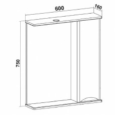 Зеркало со шкафом Runo Афина 60 R 00-00001171 с подсветкой Белое