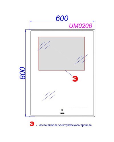 Зеркало Aqwella UM 60 UM0206 с подсветкой с сенсорным выключателем