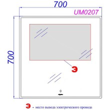 Зеркало Aqwella UM 70 UM0207 с подсветкой с сенсорным выключателем
