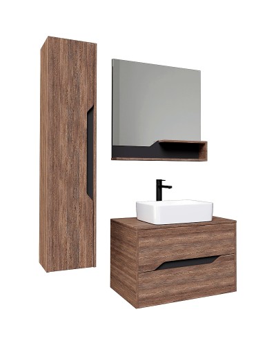 Зеркало Grossman Лайф 80 208008 Винтажное дерево темное Графит