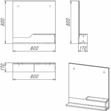 Зеркало Grossman Лайф 80 208008 Винтажное дерево темное Графит