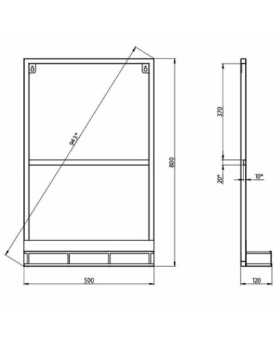 Зеркало Grossman Метрис 50 205001 Черное