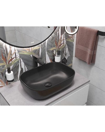 Зеркало Cersanit Eclipse 80 64147 с подсветкой Черное с датчиком движения