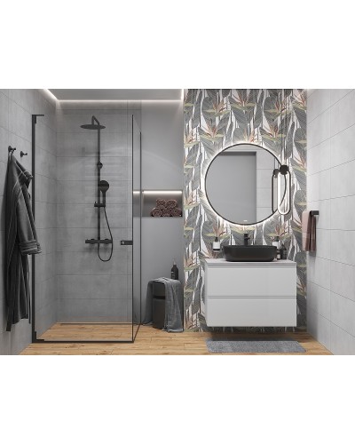 Зеркало Cersanit Eclipse 90 64148 с подсветкой Черное с датчиком движения