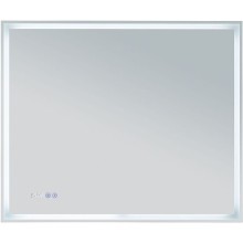 Зеркало Aquanet Оптима 90 288966 с подсветкой Белое матовое с сенсорным выключателем
