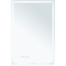 Зеркало Aquanet Оптима 50 288962 с подсветкой Белое матовое с сенсорным выключателем