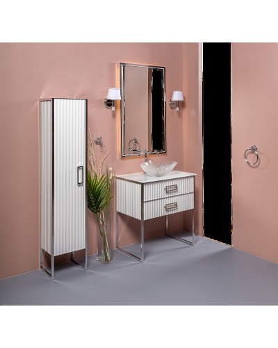 Зеркало Boheme Armadi Art Monaco 70 566-WCR с подсветкой Белый глянец Хром