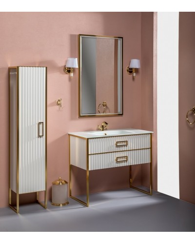 Зеркало Boheme Armadi Art Monaco 70 566-WG с подсветкой Белый глянец Золото