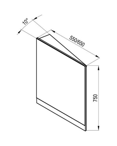 Зеркало Ravak 10° 65 L X000001078 угловое Темный орех
