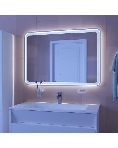 Зеркало Iddis Esper 100 ESP1000i98 с подсветкой Белое матовое c сенсорным выключателем и диммером