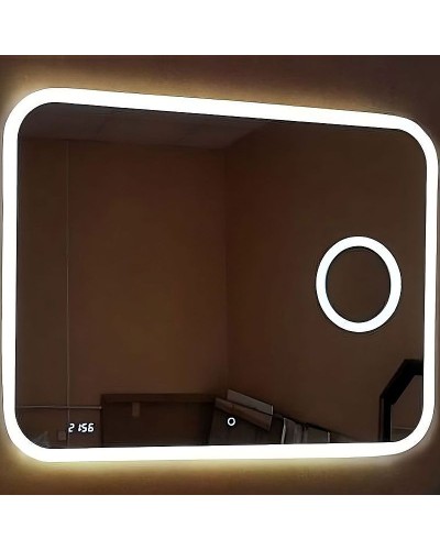 Зеркало Relisan Constance 1200х800 Гл000024356 с подсветкой с сенсорным выключателем, увеличением и часами