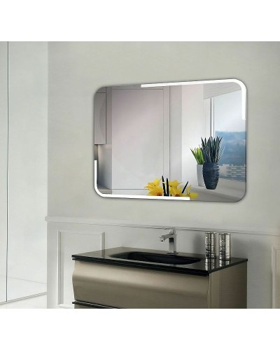 Зеркало Relisan Emma 900х700 Гл000025947 с подсветкой с сенсорным выключателем, увеличением и часами