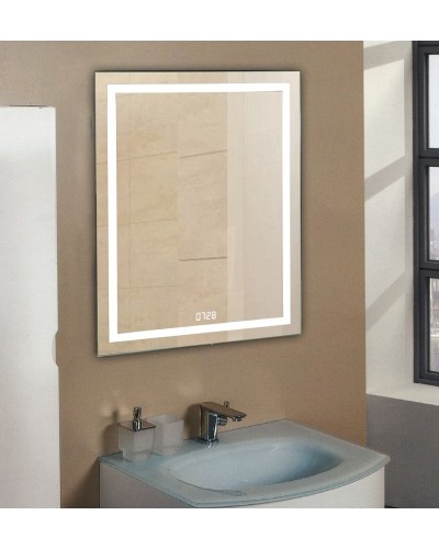 Зеркало Relisan Wendy 800х900 Гл000024380 с подсветкой с сенсорным выключателем и часами