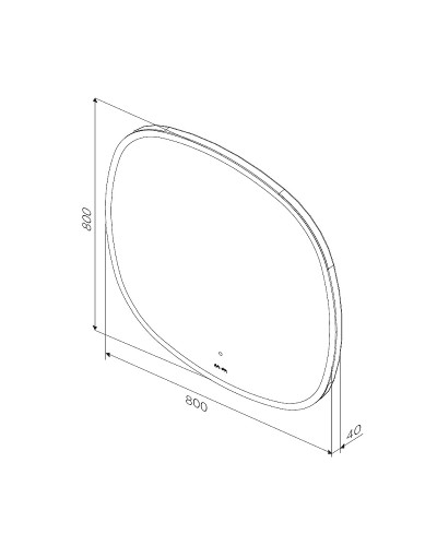 Зеркало AM.PM Func 80 M8FMOX0801WGS с подсветкой с ИК-сенсорным выключателем