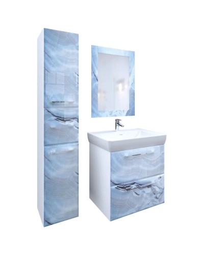 Зеркало 60х80 см голубой мрамор Marka One Glass У73245