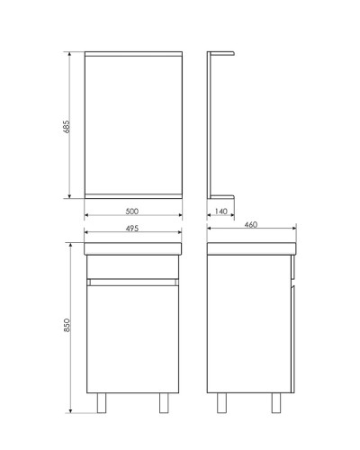 Зеркало Comforty К-50 00003120319 Белое
