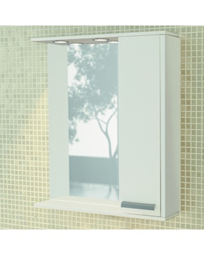 Зеркало со шкафом Comforty Тулуза 75 00004136264 с подсветкой Белое