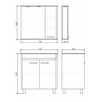 Зеркало со шкафом Comforty Тулуза 75 00004136264 с подсветкой Белое
