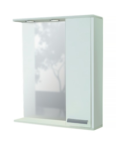 Зеркало со шкафом Comforty Тулуза 75 00004136264 с подсветкой Белое