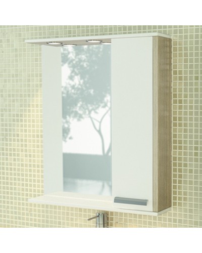 Зеркало со шкафом Comforty Тулуза 75 00003121662 с подсветкой Сосна лоредо