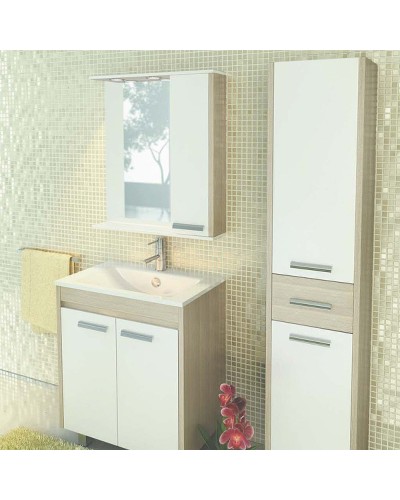 Зеркало со шкафом Comforty Тулуза 75 00003121662 с подсветкой Сосна лоредо