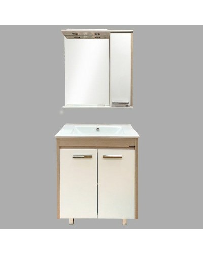 Зеркало со шкафом Comforty Тулуза 75 00003121662 с подсветкой Сосна лоредо