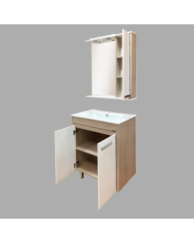 Зеркало со шкафом Comforty Тулуза 75 00003121662 с подсветкой Сосна лоредо