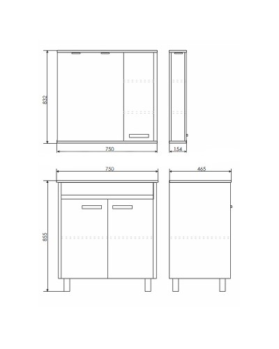 Зеркало со шкафом Comforty Тулуза 75 00003121662 с подсветкой Сосна лоредо