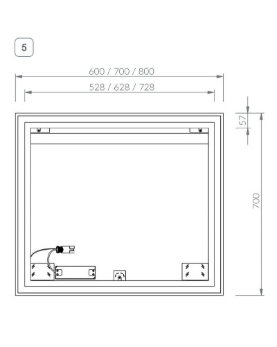 Зеркало Ravak Oblong 80 X000001564 с подсветкой прямоугольное