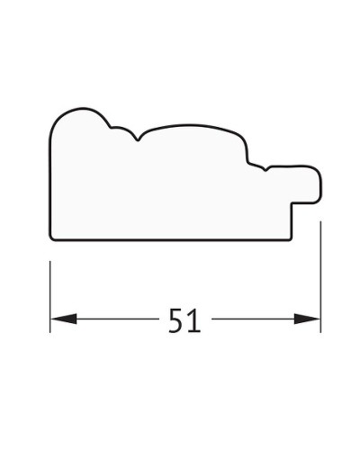 Зеркало Evoform Definite 133х73 BY 1100 в багетной раме - Слоновая кость 51 мм