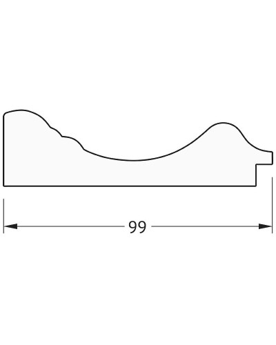 Зеркало Evoform Definite 122х72 BY 3220 в багетной раме - Травленое серебро 99 мм